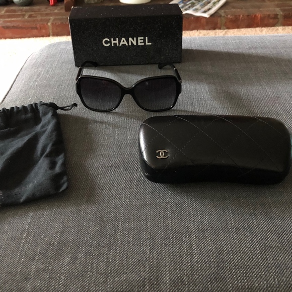Chanel Square Sunglasses (gray and black)